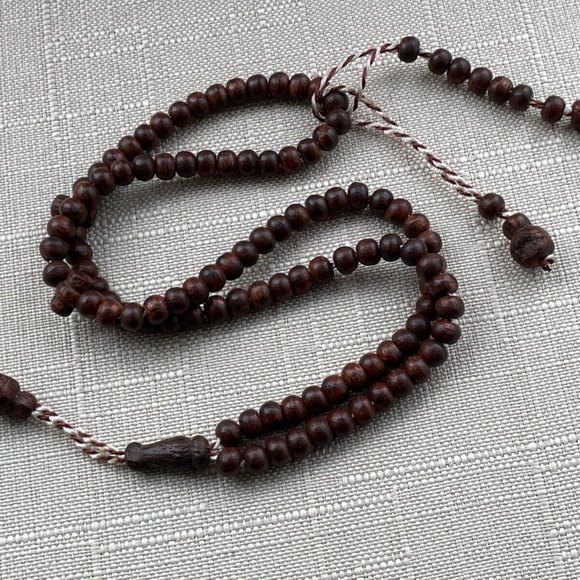 Handmade Prayer Beads Islamic Tasbeeh Dark Brown Real Wood Beads Tasbeh - Picture 1 of 1
